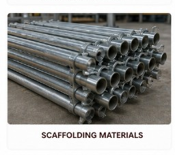 Galvanized scaffolding tubes and site access materials